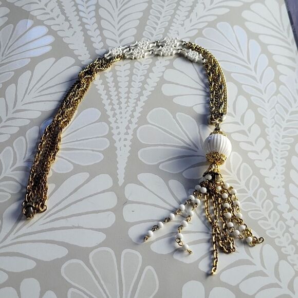 Vintage 70s Beaded Fringe Necklace - Picture 1 of 6